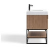 Bahia Bath Vanity, Oak, 36", Matte Black Hardware, Single, Freestanding