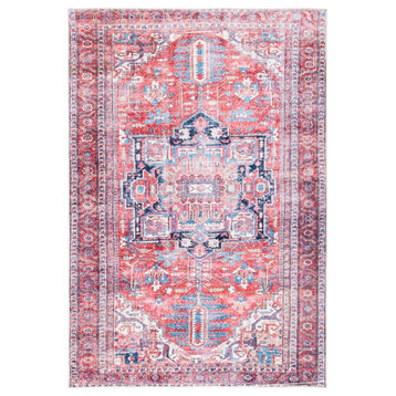 Safavieh Serapi Sep389Q Traditional Rug, Red and Navy, 5'3"x7'7"