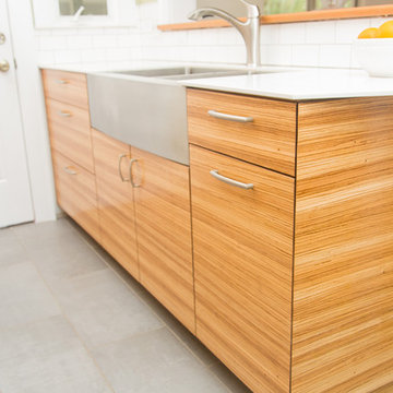 Modern Zebrawood Cottage Kitchen