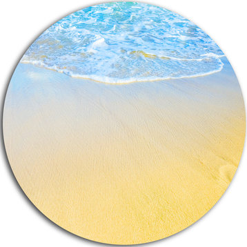 Smooth Sea Surf Over Blue Waters, Seascape Disc Metal Wall Art, 36"