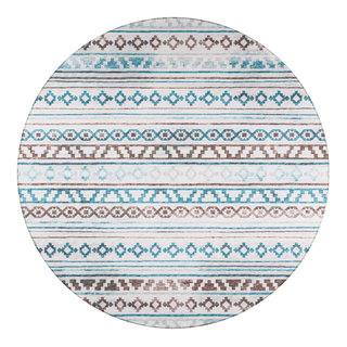 Indoor/Outdoor Sedona SN10 Blush Machine Washable 10' x 10' Round Rug ...