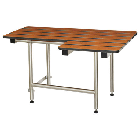 ADA Bariatric Wall Mount Folding Transfer Bench Shower Seat, Left-Handed, 26"