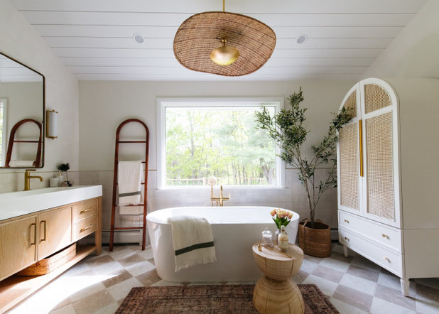 Transitional Bathroom by Curated Nest