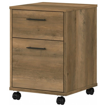 Pemberly Row 2 Drawers Farmhouse Wood Mobile File Cabinet in Pine