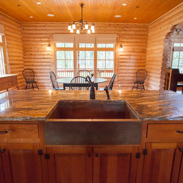 Log home kitchen
