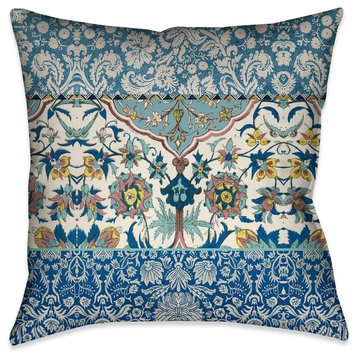 Laural Home Royal Blue Bohemian Tapestry Indoor Decorative Pillow, 18"x18"