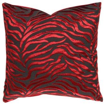 Tigre Pillow, Red And Black 20''x20''