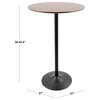 LumiSource Pebble Table, Black Metal/Walnut Wood