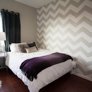 Chevron Stenciled Bedroom