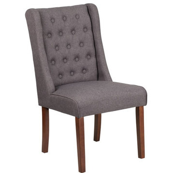 Hercules Preston Series Gray Fabric Tufted Parsons Chair