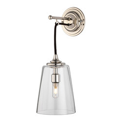 The Single Dalby Light with Clear Conical Shade - Bathroom Wall Lights