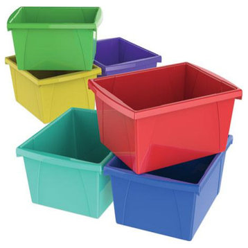 Storage Bins, 10x12 5/8x7 3/4, 4 Gallon, Assorted Color, Plastic