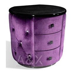 ARMANI PURPLE FABRIC NIGHTSTAND - Nightstands And Bedside Tables