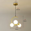 MIRODEMI® Sauze | Art Iron Chandelier with Ball-Shaped Ceiling Lights, Gold, 1 Head - Single, Clear Glass, Cool Light