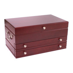 First Lady Jewelry Box with 2 Drawers in Rich Mahogany - Jewelry Boxes And Organizers