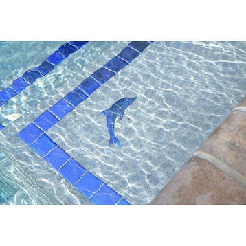 Metallic Mini Dolphin Fusion Series Ceramic Swimming Pool Mosaic 6", Rainbow