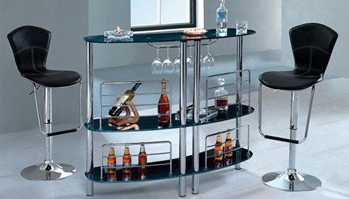 Bar Pub Tables Sets Modern Bar Set Table With Black Shelves And Two Stools