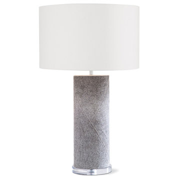 Andres Column Table Lamp, Gray