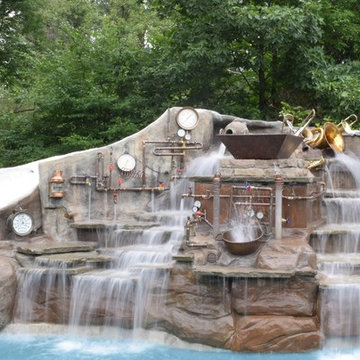 Caribbean Steampunk Backyard Swimming Pool by Legendary Escapes