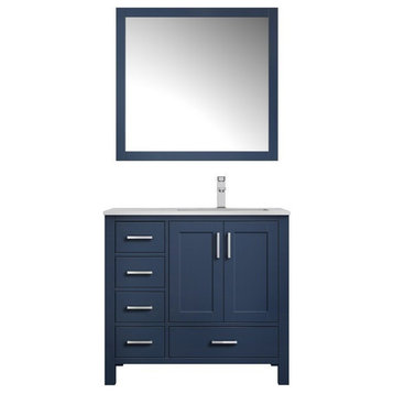 Jacques Vanity 36", Navy Blue, Vanity Complete Set, Right Version