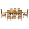 9-Piece Oval Teak Wood West Palm Table/Chair Set With Cushions