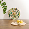 Ninola Design Colorful Christmas Trees Yuletide Cutting Board Round, 11.5x11.5"