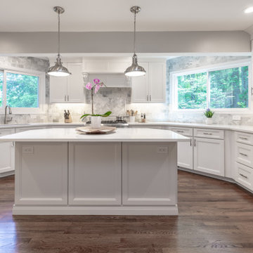 Dramatic Changes to Achieve an Amazing More Open & Functional White Kitchen