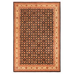 Bareens Designer Rugs - Boho Chic Ziegler Christie Brown Beige Hand-Knotted Wool Rug - 9'10'' x 13'10'' - Enhance the ambiance of your home with this magnificent Persian-influenced Turkish hand-knotted rug made by skilled artisans capable of creating the most exceptional vegetable dyes and hand-spun wool. This exquisite handmade rug is a one-of-a-kind Peshawar Kafkaz, otherwise identified as Chobi, Chobi Peshawar, Oushak, or Ziegler rug. These handmade rugs are crafted in Pakistan utilizing superior-quality wool imported from Australia, New Zealand, and Korea in two types of weaves: the Persian weave and the Mori weave. This rug is meticulously crafted by hand using the finest natural vegetable dyes extracted from local plants. The artisans use a blend of hand-spun local and fine merino wool, resulting in a rug with a compelling texture, higher lanolin content, and longer staple. The artisans occasionally incorporate natural or artificial silk into the pile to enhance specific motifs. The finished product is an awe-inspiring execution of flawless design and an understated palette that exudes elegance.