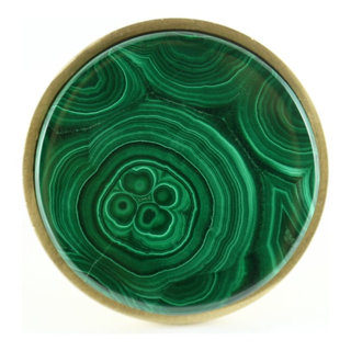 Green Malachite Inspired Knob Round Green and Gold Knob Luxe -  Sweden