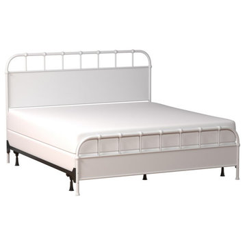 Hillsdale Furniture Grayson King Metal Bed Textured White