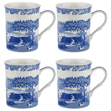 Spode Blue Italian 12 oz Mugs Set of 4