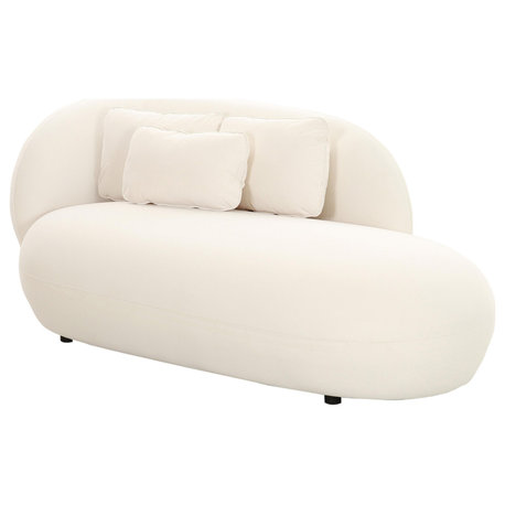 Galet Cream Velvet Chaise