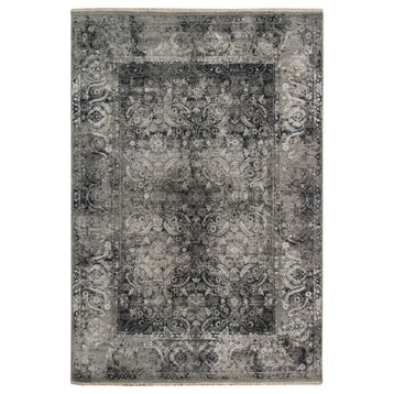 Pearl Dark Gray Hand-Knotted Area Rug 8'x10'