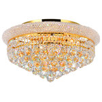 CWI Lighting - Empire 8 Light Flush Mount With Gold Finish - Want to do a little sprucing up at home? Time to update the lighting. Pick the Empire 8 Light Flush Mount to give your living room a touch of luxury. You can also use this gold-finished crystal-embellished light source to make your guest room feel a little more thoughtful. Perfect for adding interest in a small space, this 20 inch light fixture with candelabra bulbs deliver not just warm illumination but also a warm ambiance.  Feel confident with your purchase and rest assured. This fixture comes with a one year warranty against manufacturers defects to give you peace of mind that your product will be in perfect condition.