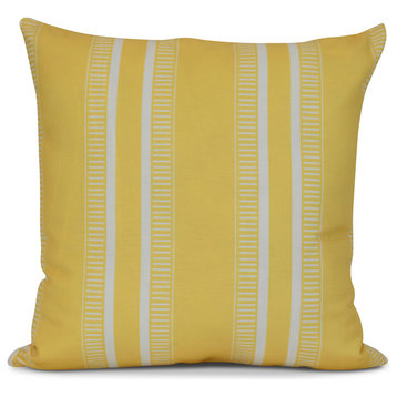Yellow Dashing Stripe, Stripe Print Pillow, 18"x18"