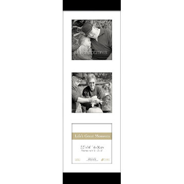 Life 's Great Moments Picture Frame, 5.5''x14'' Frame, Black, 3-Picture