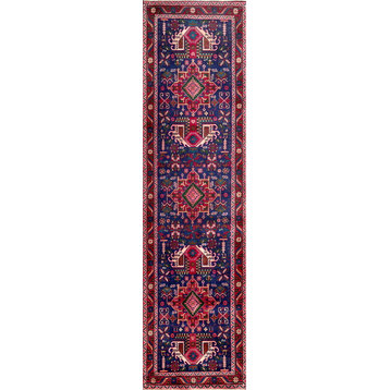 Pasargad Karajeh Collection Hand-Knotted Wool Runner, 3'3"x12'4"
