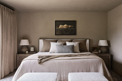Example of a transitional bedroom design in San Francisco