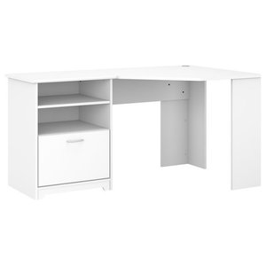 Bush Furniture Vantage Corner Desk In Pure White Desks And