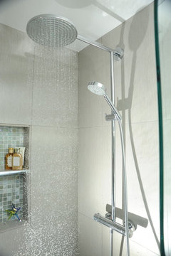 Shower Head From The Ceiling Or Wall