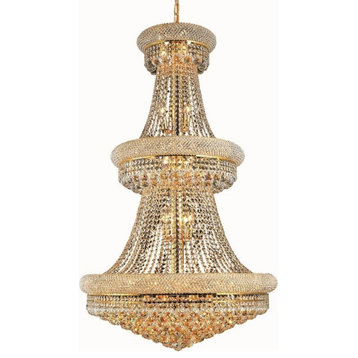 Elegant Lighting Primo 32-Light Crystal Chandelier, Gold, Royal Cut