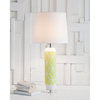 Mercana Byas Lime-Yellow Patterned Ceramic Base Table Lamp 65149