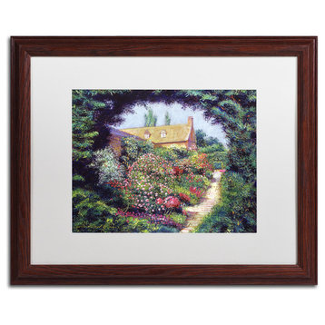 David Lloyd Glover 'English Garden Stroll' Art, Wood Frame, 16"x20", White Matte
