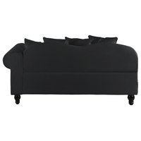 Classic Velvet Chaise Lounge With Nailhead Accents, Black