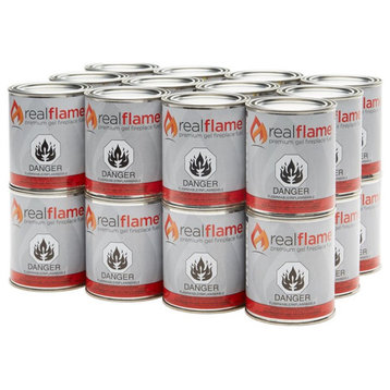 Real Flame Modern Metal Multi-Color 24 Pack of 13 oz Gel Fuel Cans for Fireplace