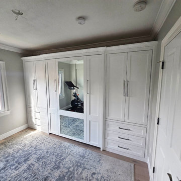Custom Shaker Murphy Bed Wall Bed, Hidden Leg, Mirror on Bed Face, Custom Piers