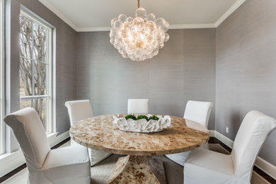 Example of a transitional dining room design in Dallas
