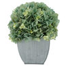 Artificial Hydrangea in Farmhouse Tapered Zinc Cube, Teal