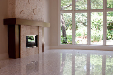 Trendy living room photo in Miami