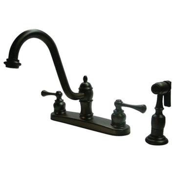 Kingston Brass KB3115BLBS 8" Centerset Kitchen Faucet, Oil Rubbed Bronze